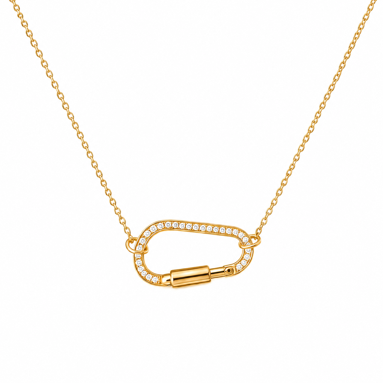 Dije Mosquetón Oro y Diamantes